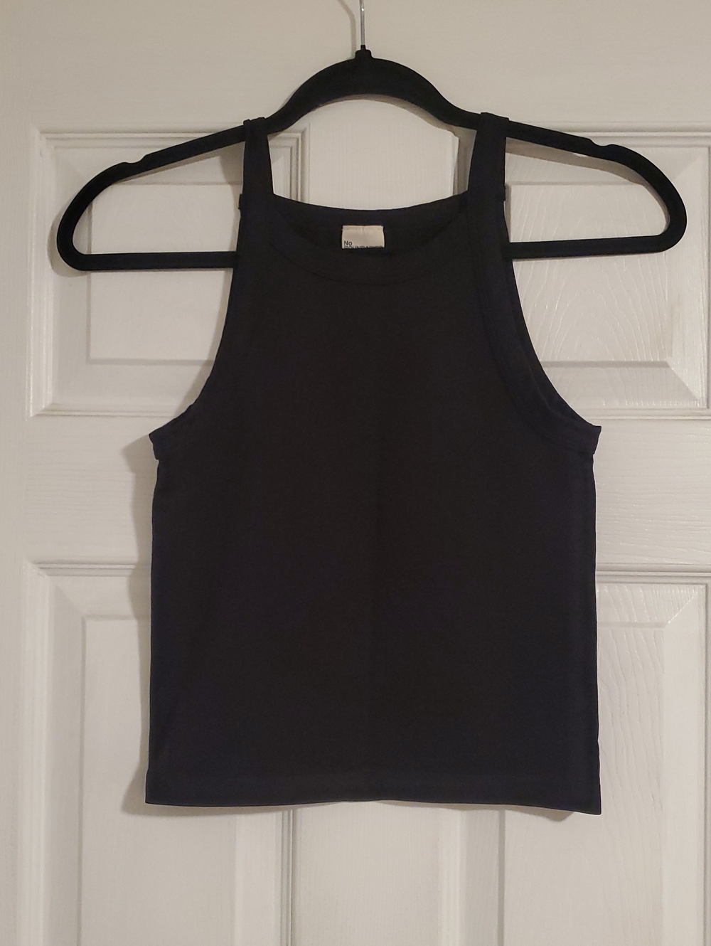 No Boundaries Black Racerback Crop Tank
